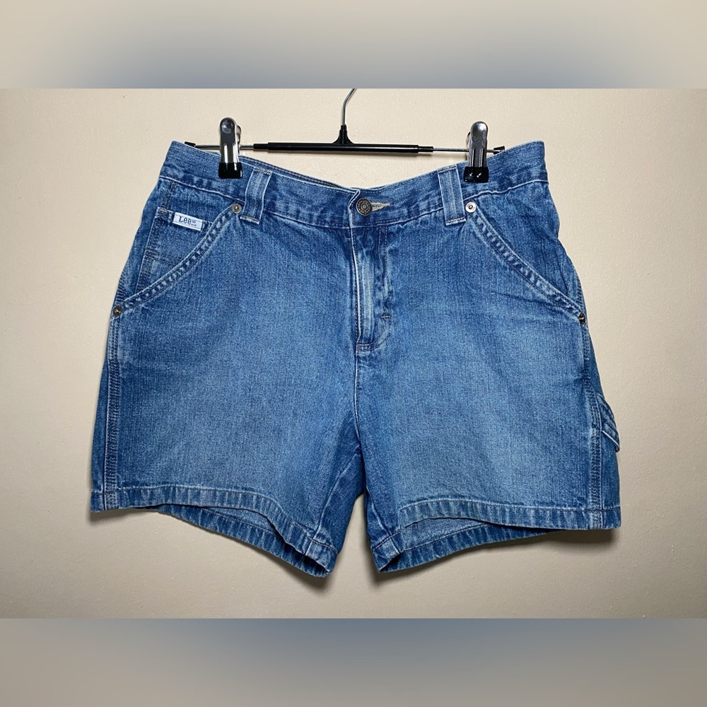 Lee Jeans Y2K Carpenter Shorts Women’s 6M Blue Denim Cargo Classic 90s Gorpcore